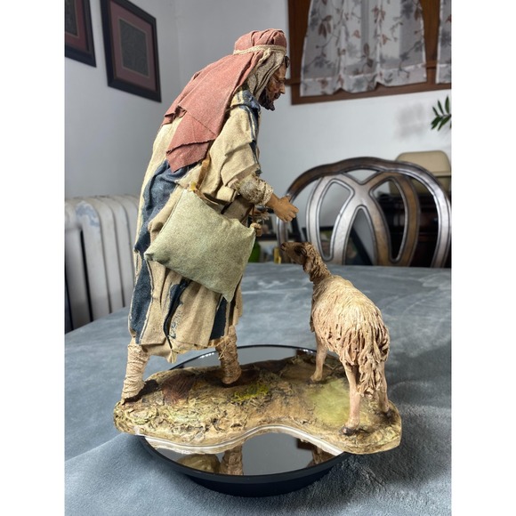Dept 56 Neopolitan NATIVITY Shepherd With Sheep Figurine RARE 11" Tall. READ - Picture 10 of 16